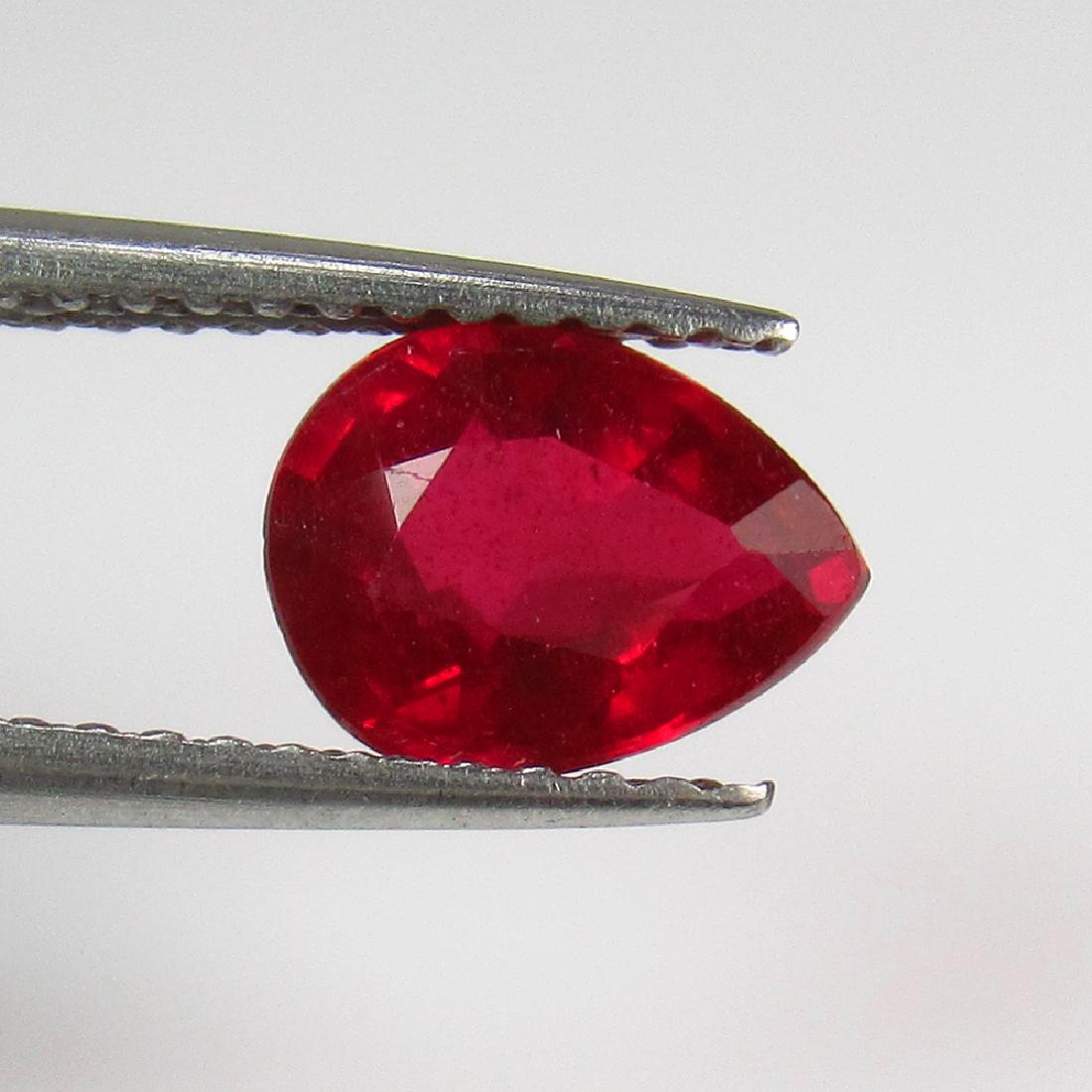 1.39 Ct Genuine Mozambique Red Ruby Pear Cut (1 of 2)