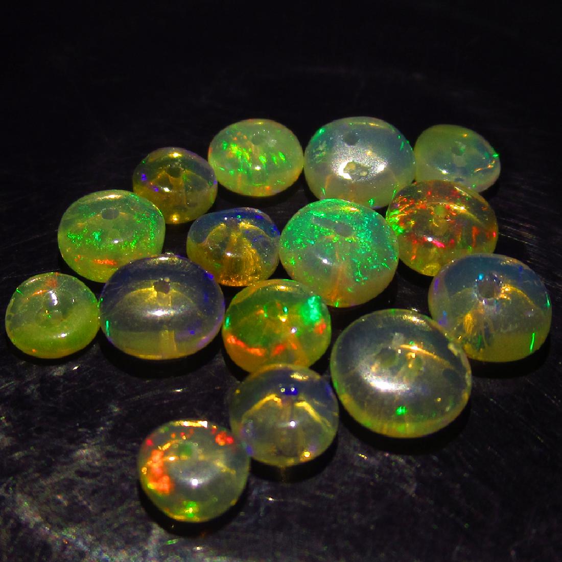 5.67 Ct Genuine 15 Drilled Multi-Color Fire Round Opal (1 of 2)