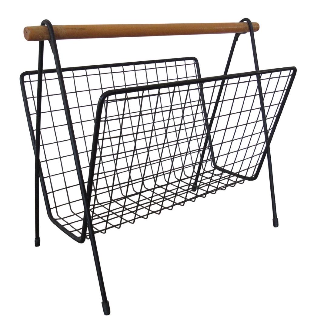 California Modern Iron & Birch Magazine Rack Pacific: California Modern Iron & Birch Magazine Rack Pacific Iron John Keal Tony PaulAmazing iron and birch wood magazine rack. Exceptional piece in thecalifornia modern iron style. Piece is solid with no bre
