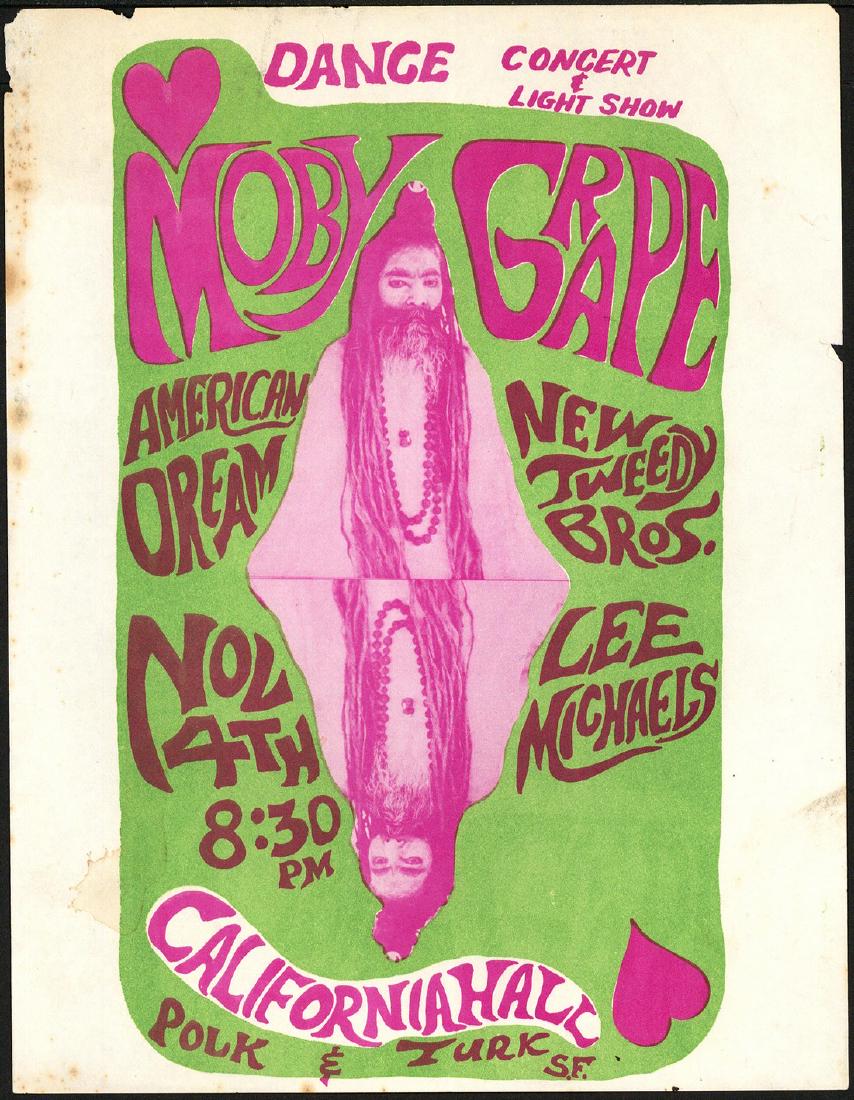 Scarce Moby Grape California Hall Handbill (1 of 1)