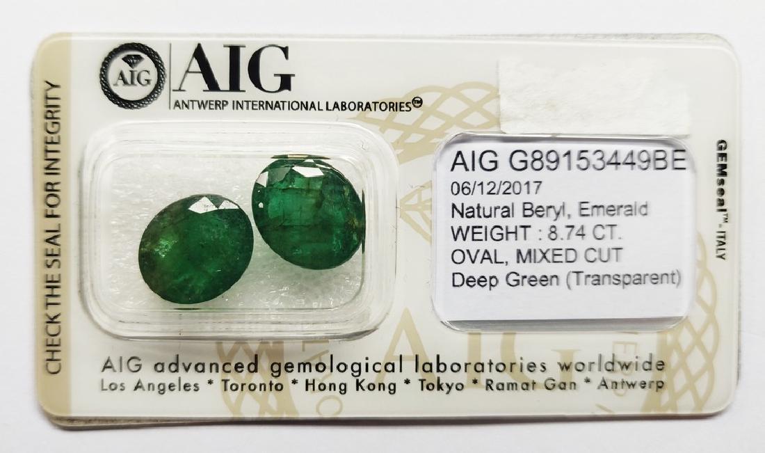 Couple of 2 Emerald's Deep Green total 8.74 ct (1 of 4)