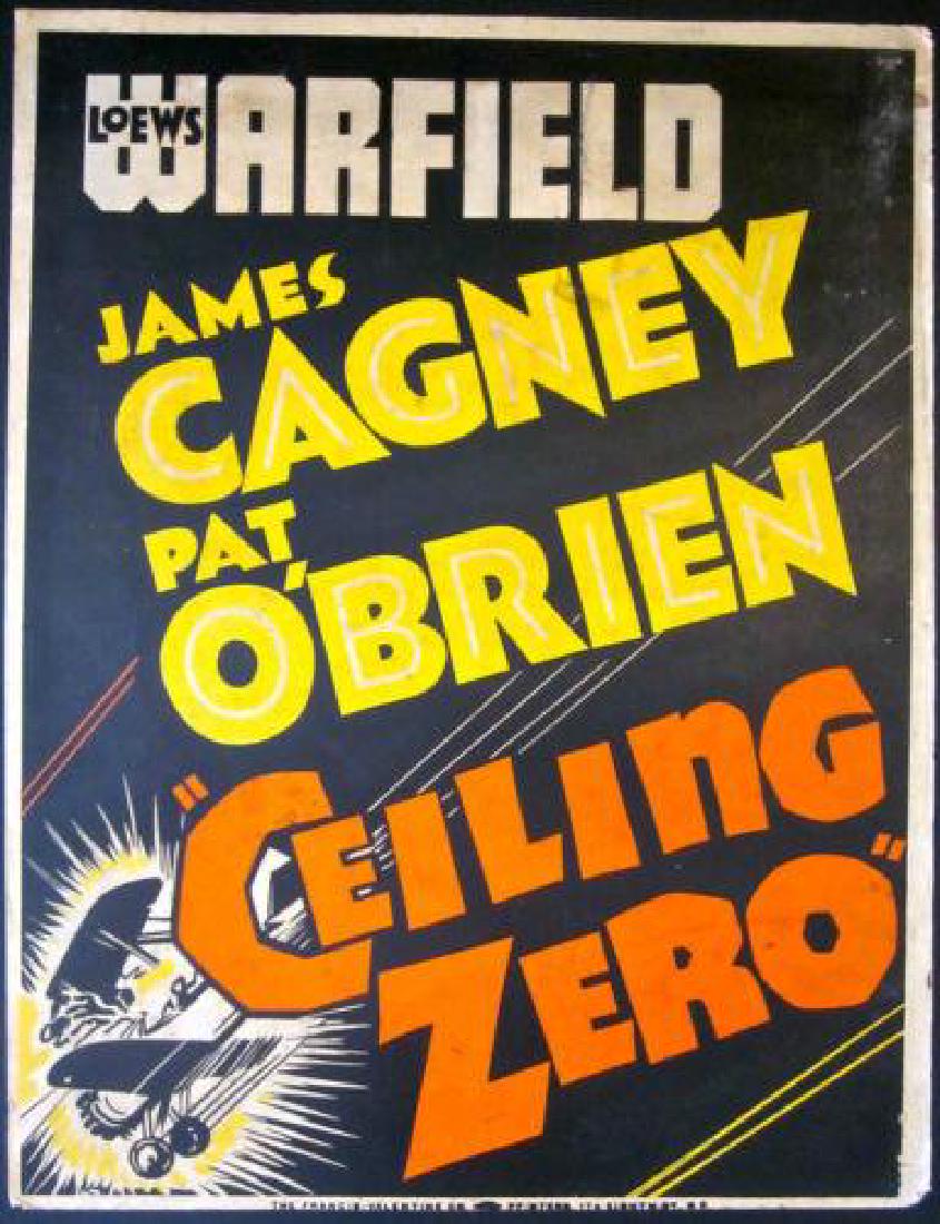 CEILING ZERO 1936 TROLLEY CARD POSTER - AVIATION CAGNEY (1 of 1)