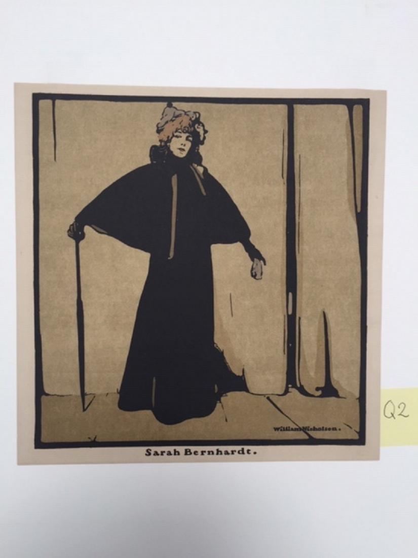 Sarah Bernhardt - William Nicholson: Title: Sarah Bernhardt Artist: William Nicholson Printing Date: C1899 Medium: Lithograph Size/Format: 9 3/4 x 10 Reserve: $200.00 Shipping: Domestic: Flat-rate of $25.00 to anywhere within the c