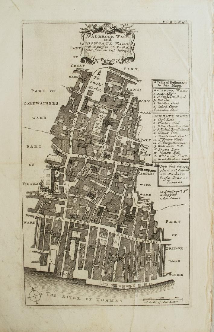 1720 Strype Map of London around Cannon Street -- (1 of 1)