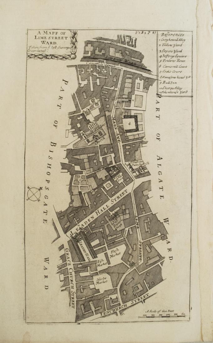 1720 Strype Ward Map of Portions of City London -- A (1 of 1)