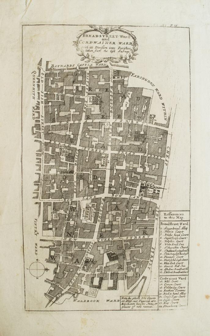 1720 Strype Ward Map of London just East of St. Paul's (1 of 1)