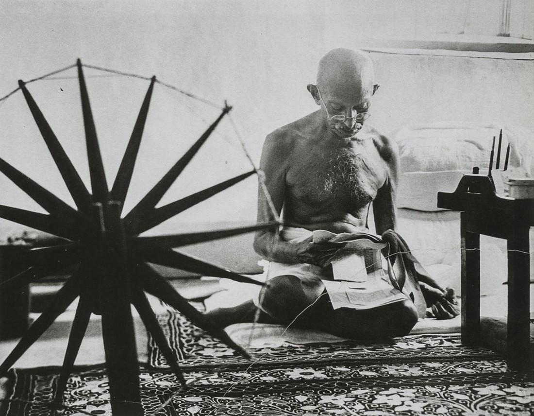 MARGARET BOURKE-WHITE - Mahatma Gandhi: Artist: Bourke-White, Margaret Title: Mahatma Gandhi Medium: Photo Litho, 1997, China Dimensions: 7.2x5.6" Heat Wax Mounted on 8.5x11" Conservation Board Margaret Bourke-White (1904-1971) was an Ameri