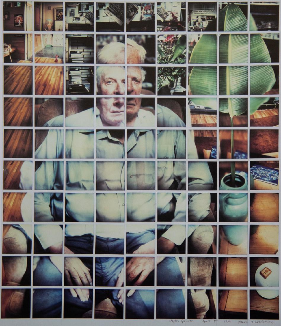 DAVID HOCKNEY - Stephen Spender, L.A., 9th April, 1982: Artist: Hockney, David Title: Stephen Spender, L.A., 9th April, 1982 Medium: Photo Litho, 1987, USA Dimensions: 8.85x10.3" Heat Wax Mounted on 12x16" Conservation Board David Hockney, (1937) is an Eng