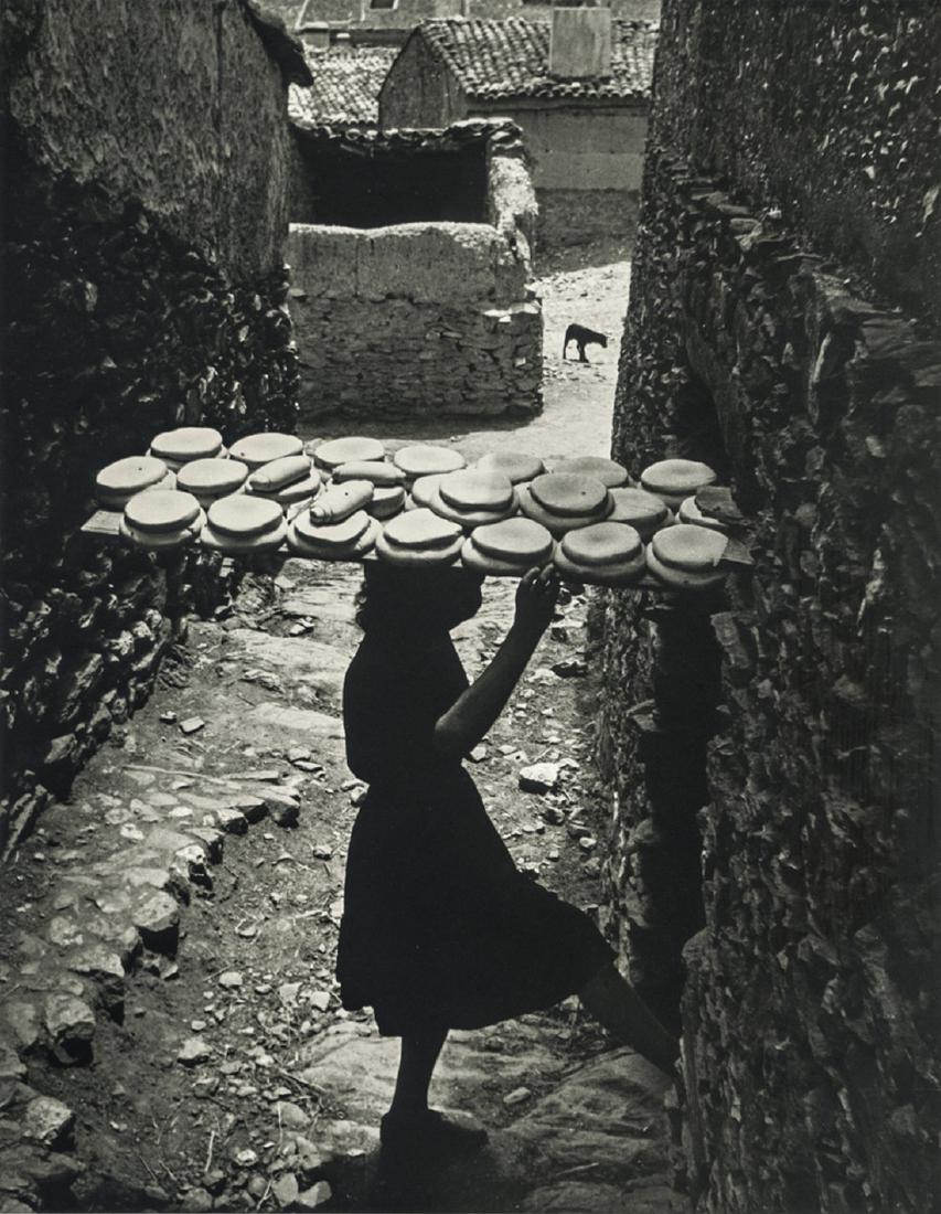 W. EUGENE SMITH - Woman with Bread, Spain, 1950: Artist: Smith, W. Eugene Title: Woman with Bread, Spain, 1950 Medium: Photo Litho, 1995, USA Dimensions: 6.8x8.75" Heat Wax Mounted on 11x14" Conservation Board W. Eugene Smith (1918-1978) was an Amer