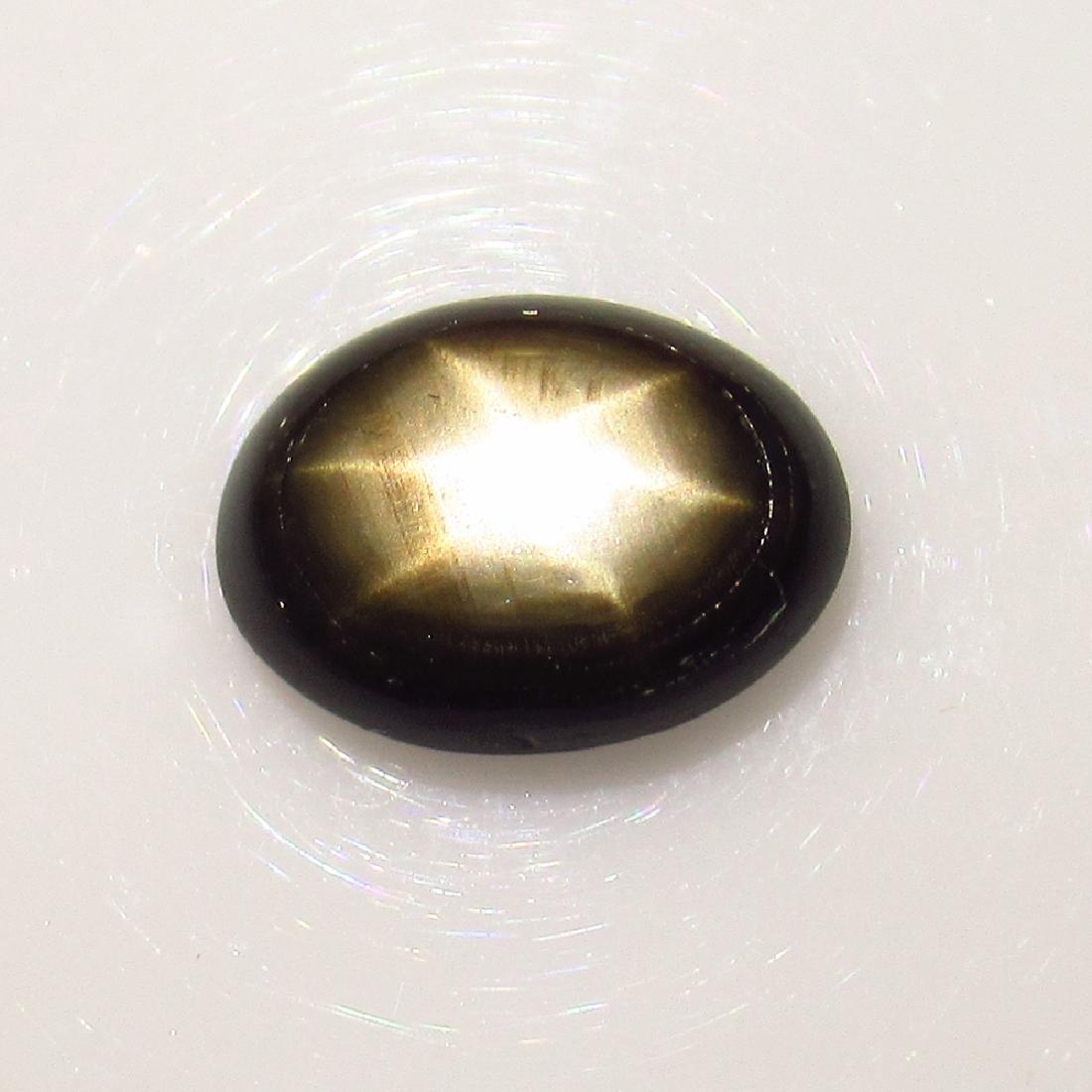 4.49 Ct Genuine Six Line Black Star Sapphire Oval Cab (1 of 2)