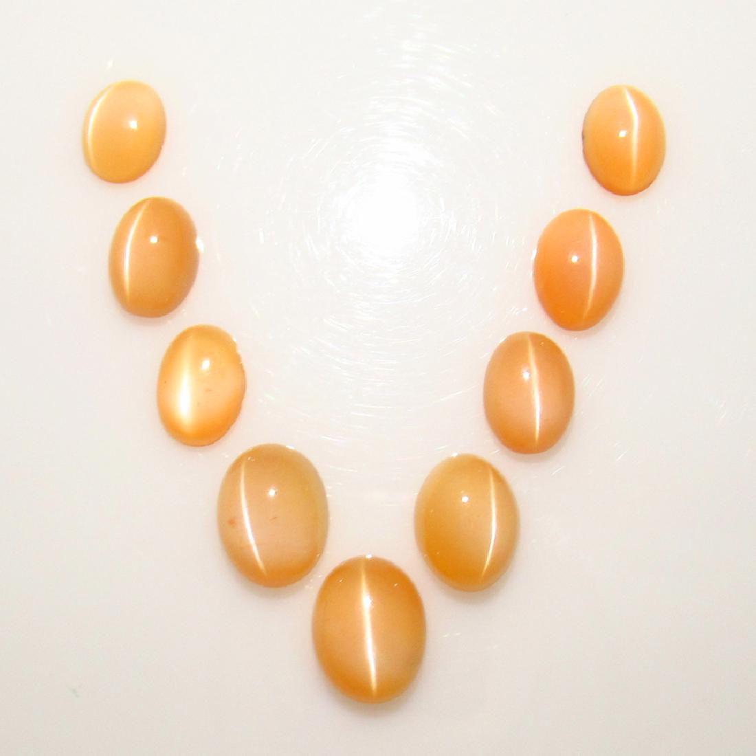 12.01 Ct Genuine 9 Orange Moonstone Oval Necklace Set (1 of 2)