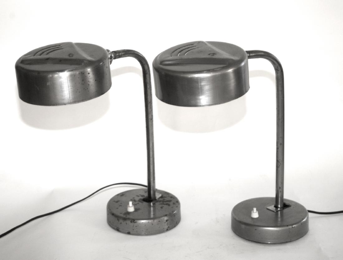 Kaiser Idell Style BAHAUS PAIR OF INDUSTRIAL TASK LAMP: Made in the 1940's or 1950's those were look like Christian Dell who was a designer for Rondella and Blunt in the 1920's and went in the 1930's to work with Kaiser and Idell , some of his creation rem