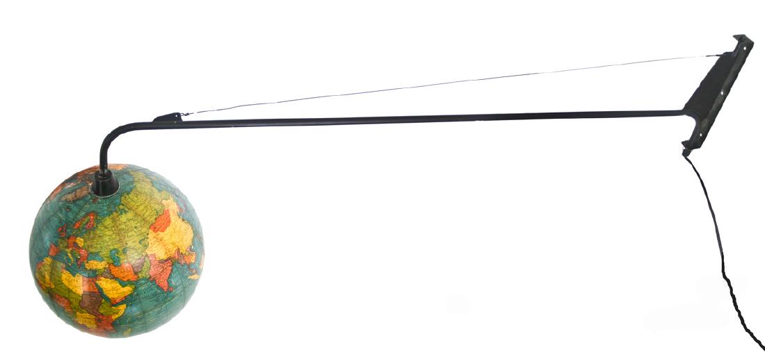 1960's swing arm wall lamp Lighted terrestrial globe (1 of 7)