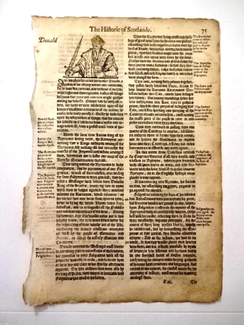 1577 Holinshed Chronicles Scotland Leaf Donald (1 of 2)