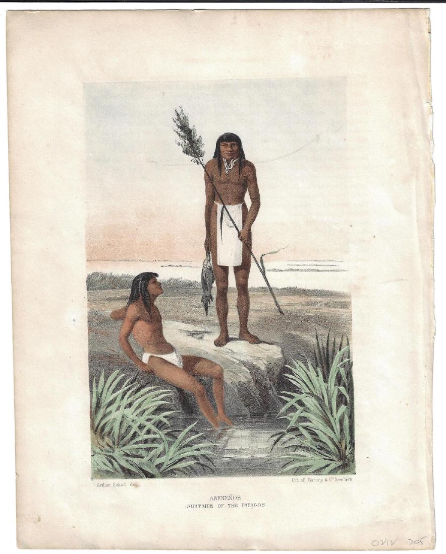 1850 Sarony Colored Lith Native Americans (1 of 1)