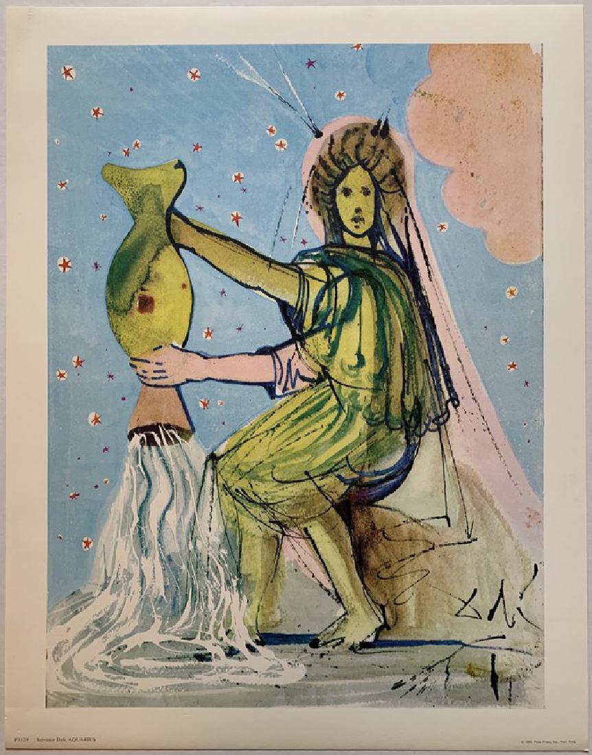 Salvador Dali: Aquarius: Artist: Salvador Dali Title: Aquarius Medium: Offset lithograph Dimensions: 18 x 14 in. 1969, After "Zodiac" series, Published by Penn Prints, Inc., New York Reserve: $250.00 Shipping: Domestic: Fla