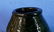 Green pulegoso glass vase - 12