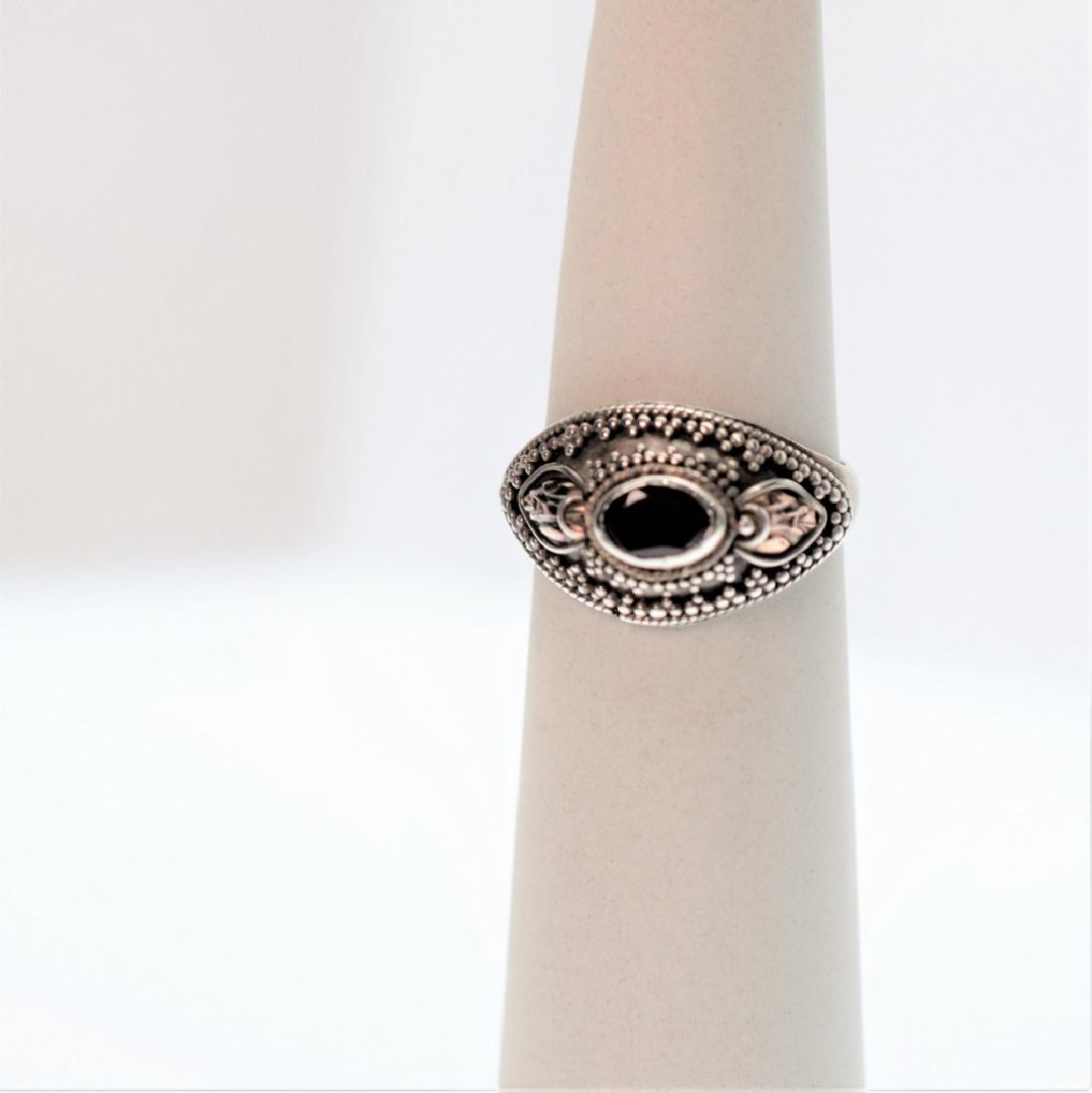 Antique-Style Sterling Silver Ring with Natural Garnet (1 of 5)