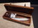 Wood Writing Box Desk Set w Inkwell 2 Feather Dip Pen - 8