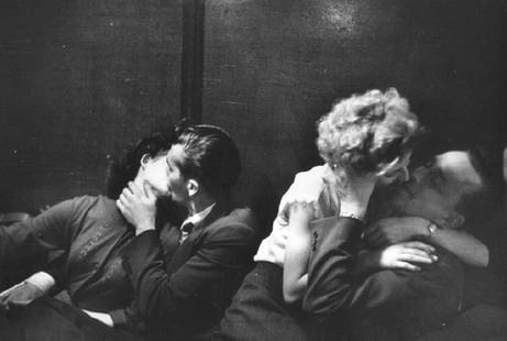Couples Kissing: Artist: Bert Hardy Title: Couples Kissing Medium: Silver Gelatin Year: 1952 Height/Width: 16 x 20 in Description: Couples kissing at the Astoria Ballroom in Nottingham. 1952. A beautiful Limited