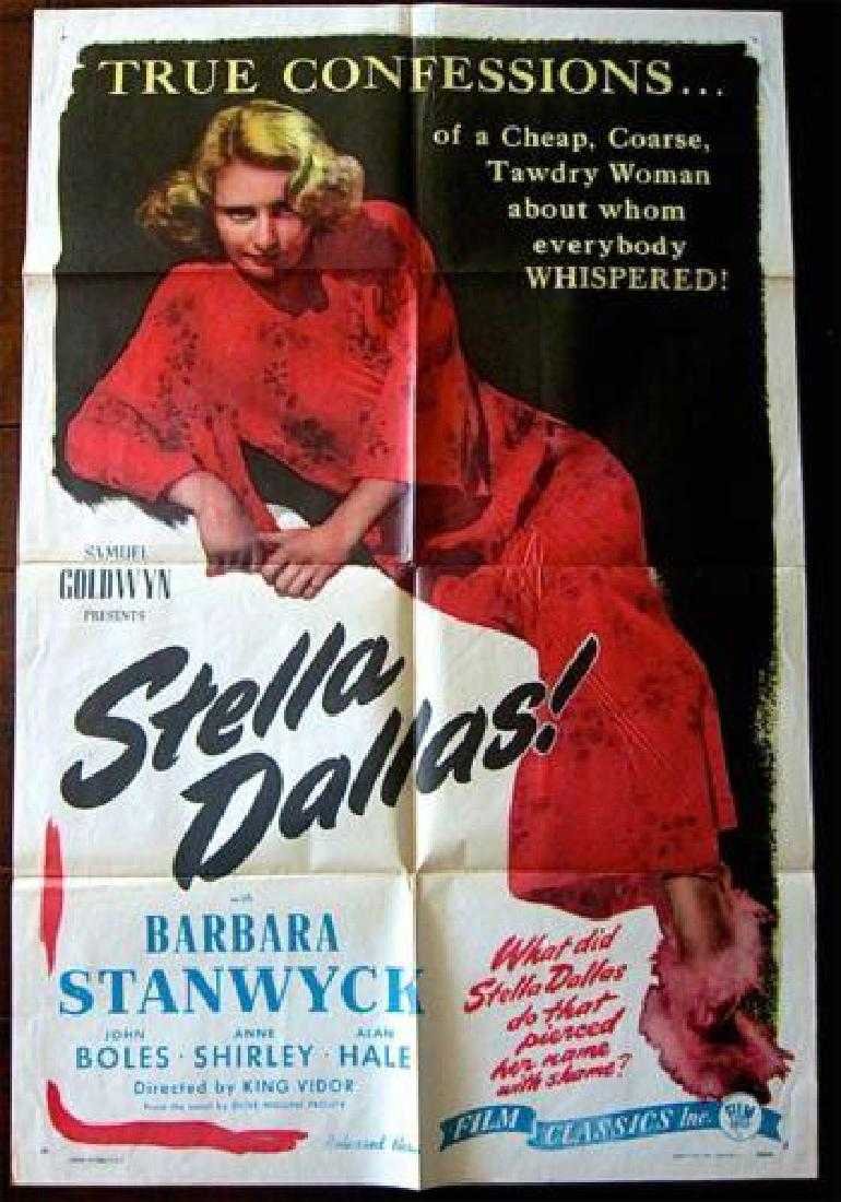 STELLA DALLAS ‘R44 1 SH POSTER STANWYCK GIVES UP CHILd! (1 of 3)