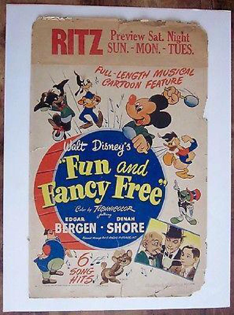 FUN AND FANCY FREE 1947 WINDOW CARD POSTER – RARE WALT (1 of 1)