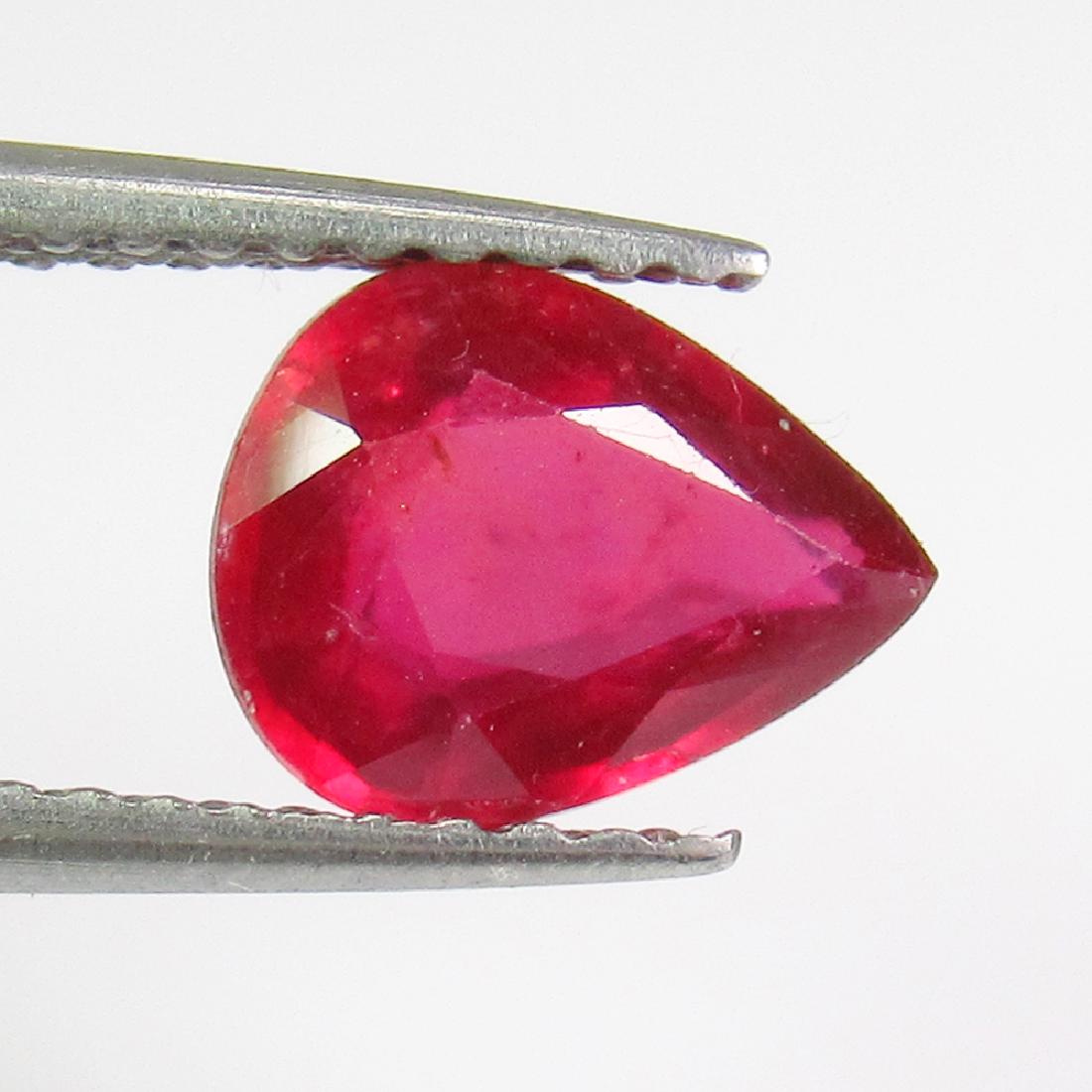 1.28 Ctw Natural Mozambique Red Ruby 8X6 mm Pear Cut (1 of 2)