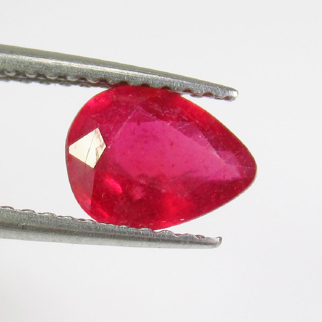 1.26 Ctw Natural Mozambique Red Ruby 8X6 mm Pear Cut (1 of 2)