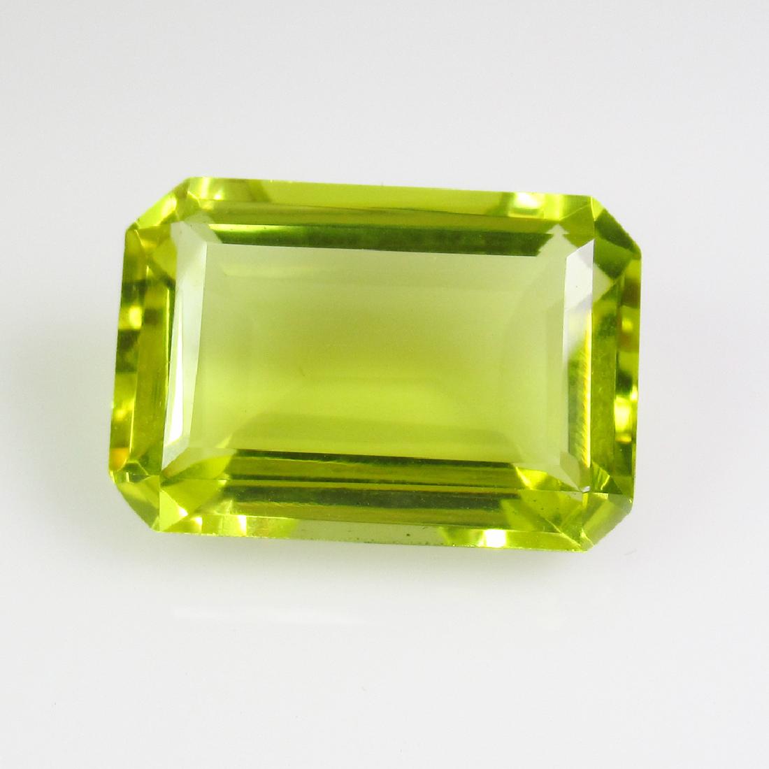 9.26 Ct Genuine Lemon Quartz Emerald Cut Loupe Clean (1 of 2)