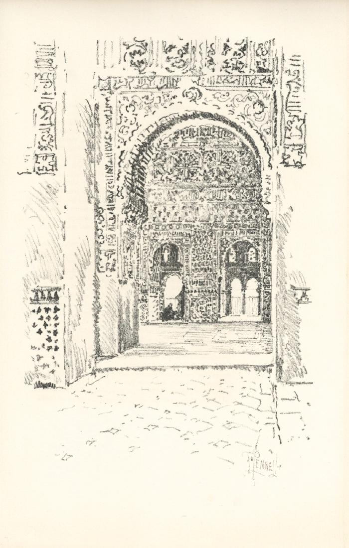 Joseph Pennell original lithograph "Alhambra" 1896 (1 of 1)