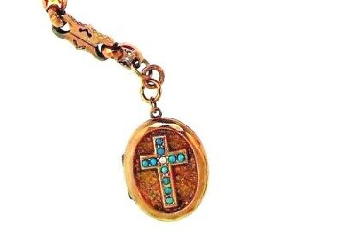 Antique British 9k Yellow Gold, Diamond & Turquoise: Antique British 9k Yellow Gold, Diamond & Turquoise Locket Pendant Circa 1900s Here is your chance to purchase a beautiful and highly collectible British antique pendant circa 1900s. Truly a great pie