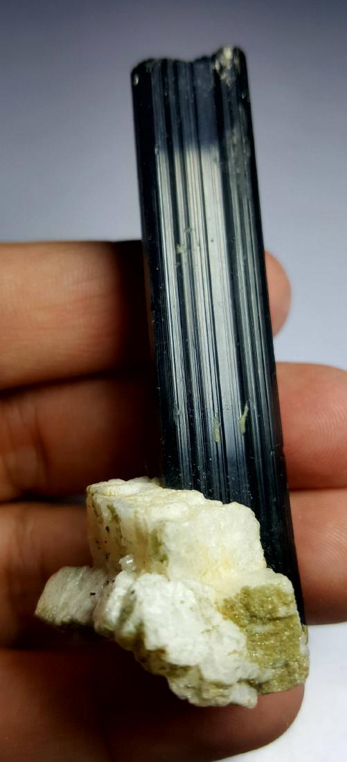 37 grams SUPREME QUALITY BLACK TOURMALINE TERMINATED: Title: 37 grams SUPREME QUALITY BLACK TOURMALINE TERMINATED CRYSTALS WITH ALBITE Origin: afghanistan Description:37 grams SUPREME QUALITY BLACK TOURMALINE TERMINATED CRYSTALS WITH ALBITE Reserve: $25