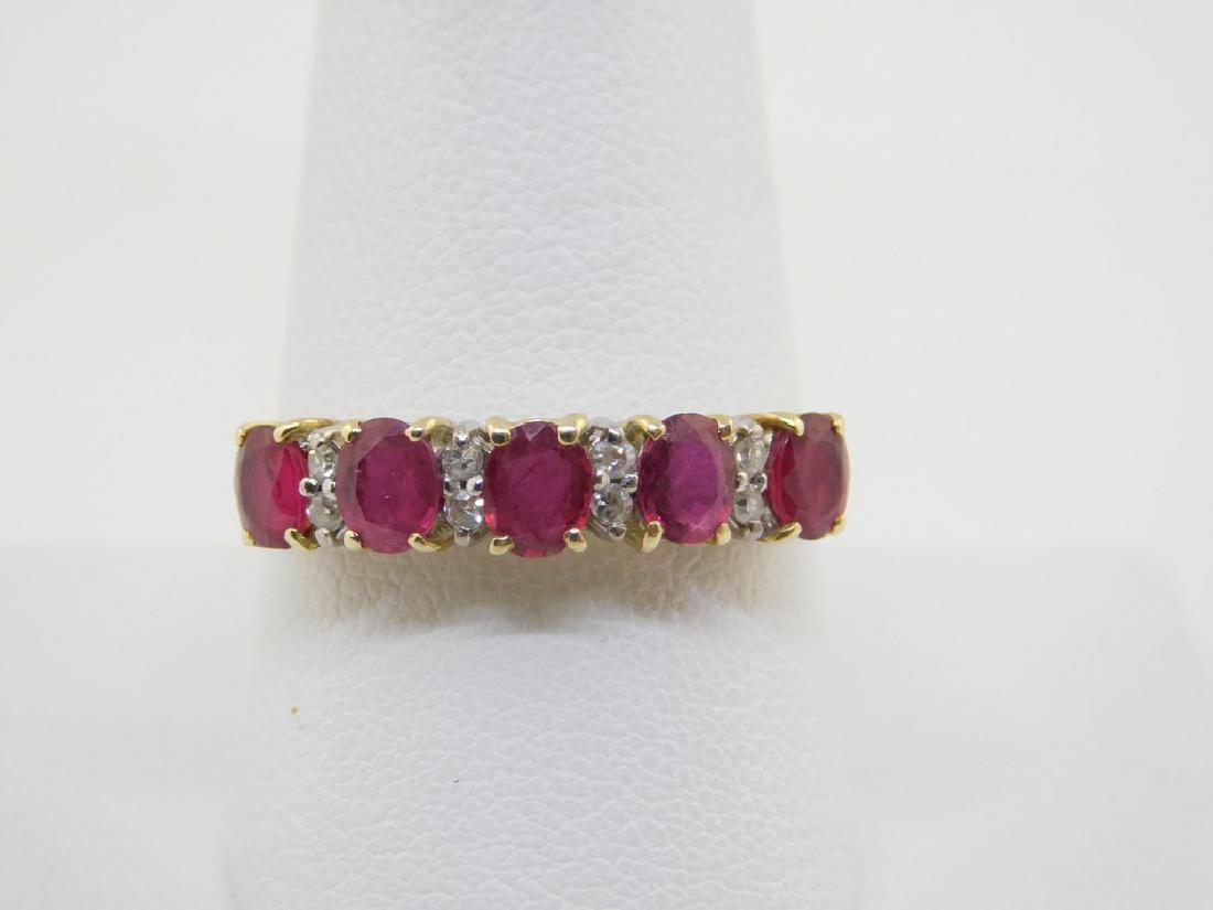 14k Yellow Gold 1.10ct Ruby & 16pts Diamond Ring 2.3 (1 of 7)