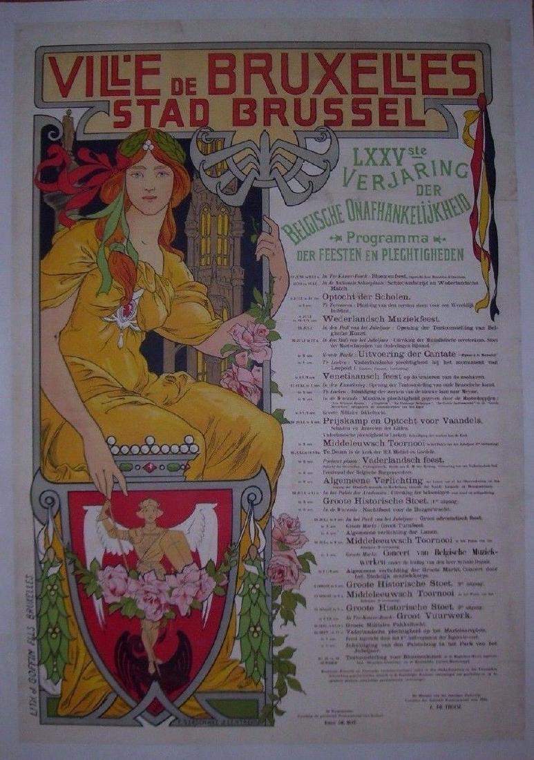 Vill'e De Bruxell'es Stad Brussel Belgian Poster - (1 of 6)