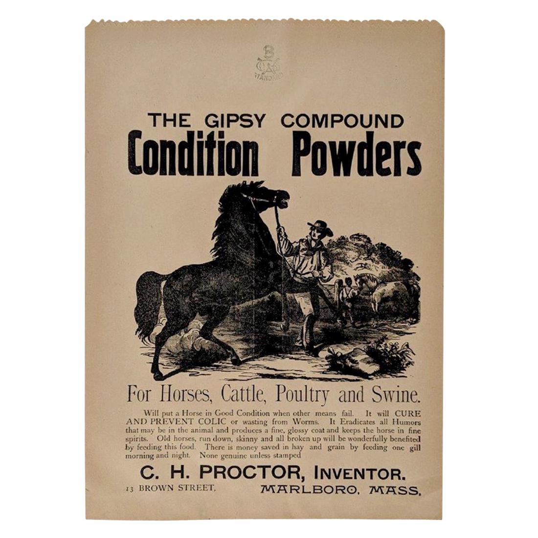 c1890 BROADSIDE BAG for HORSE VETERINARY GIPSY COMPOUND (1 of 4)