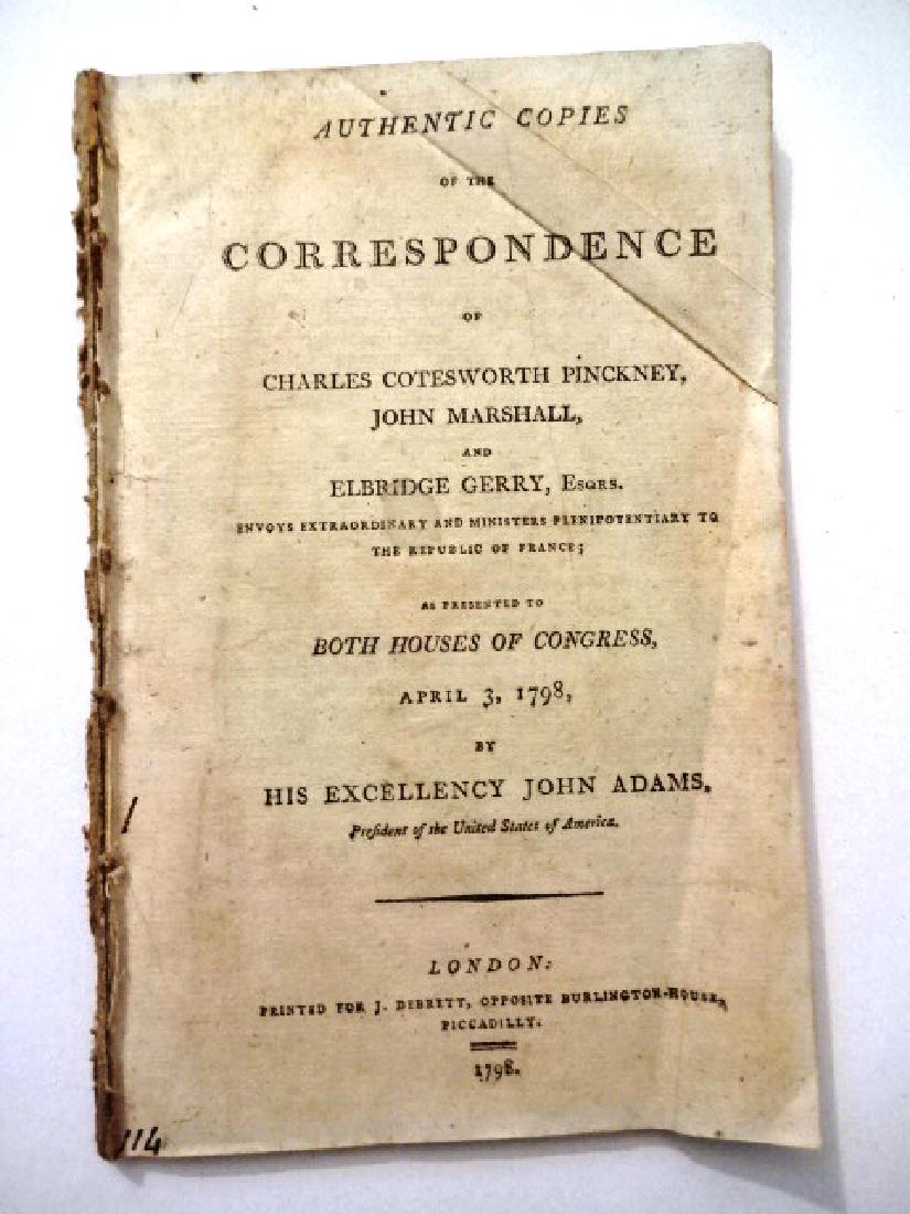 1798 Authentic Copies of the Correspondence Cotesworth (1 of 3)