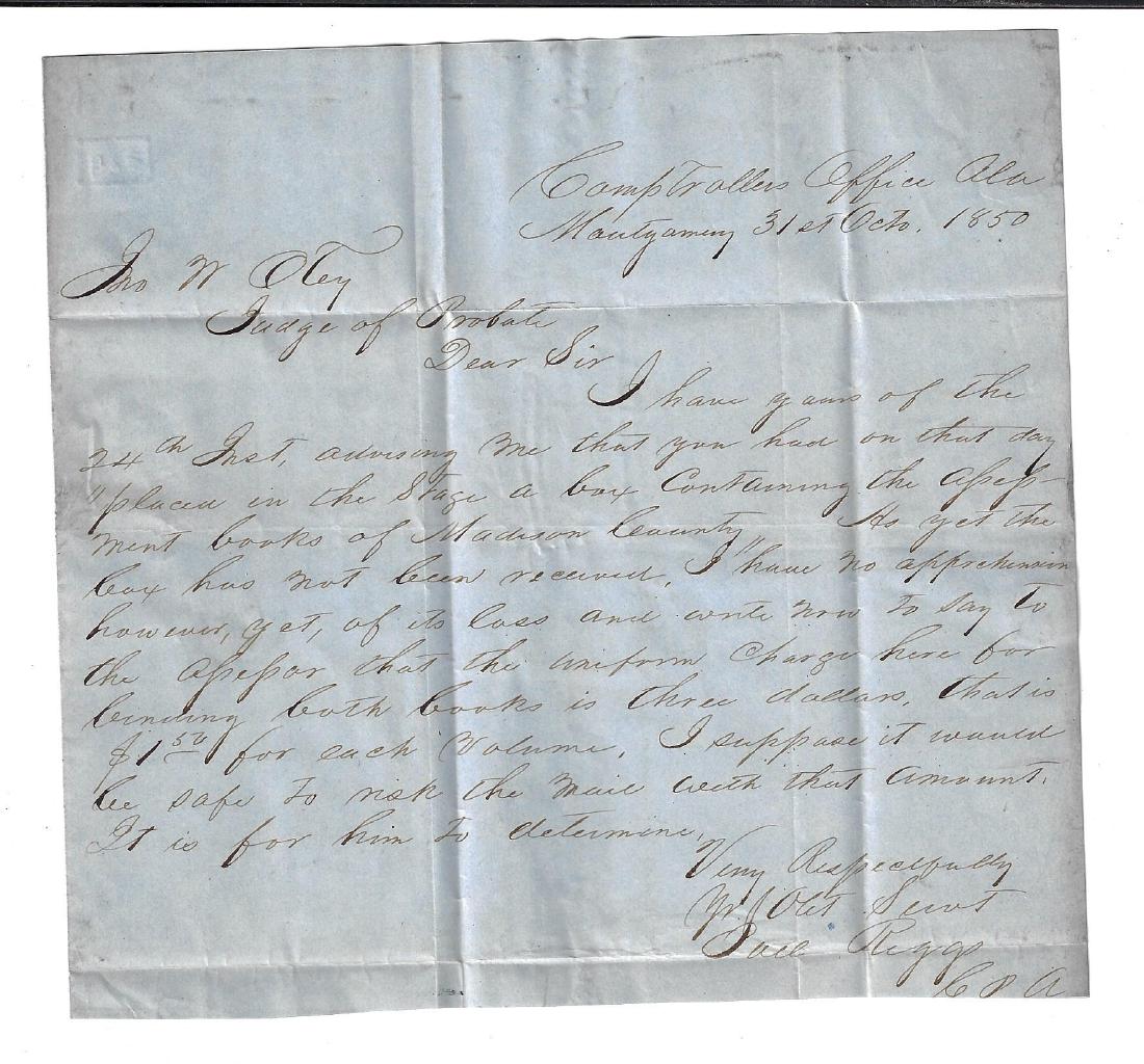 1850 Alabama Folded Letter Interesting Content (1 of 2)