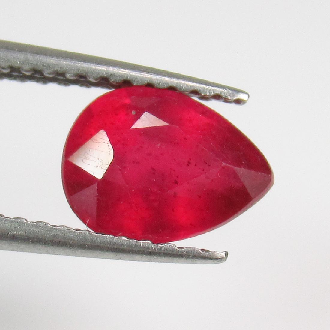 1.61 Ct Genuine Mozambique Red Ruby 8X6 mm Pear Cut (1 of 2)