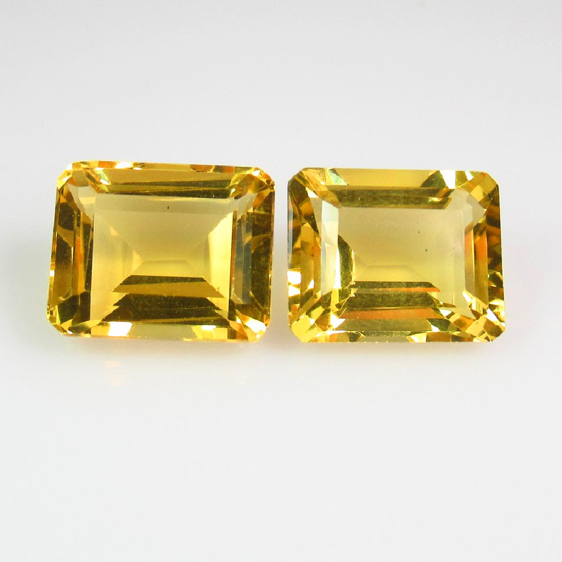 9.10 Ct Genuine Yellow Citrine Matching Octagon Pair (1 of 2)