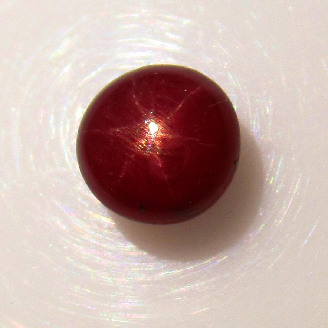 2.38 Ct Genuine Six Line Red Star Ruby 6.5 m Round Cab (1 of 2)