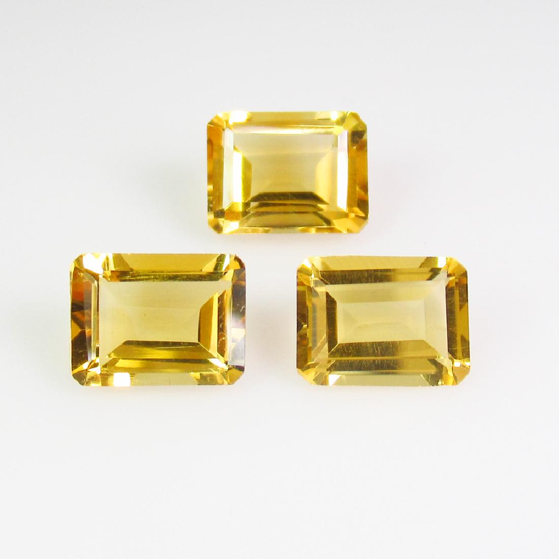 3.97 Ctw Natural 3 Citrine Emerald Cut Matching Set (1 of 2)