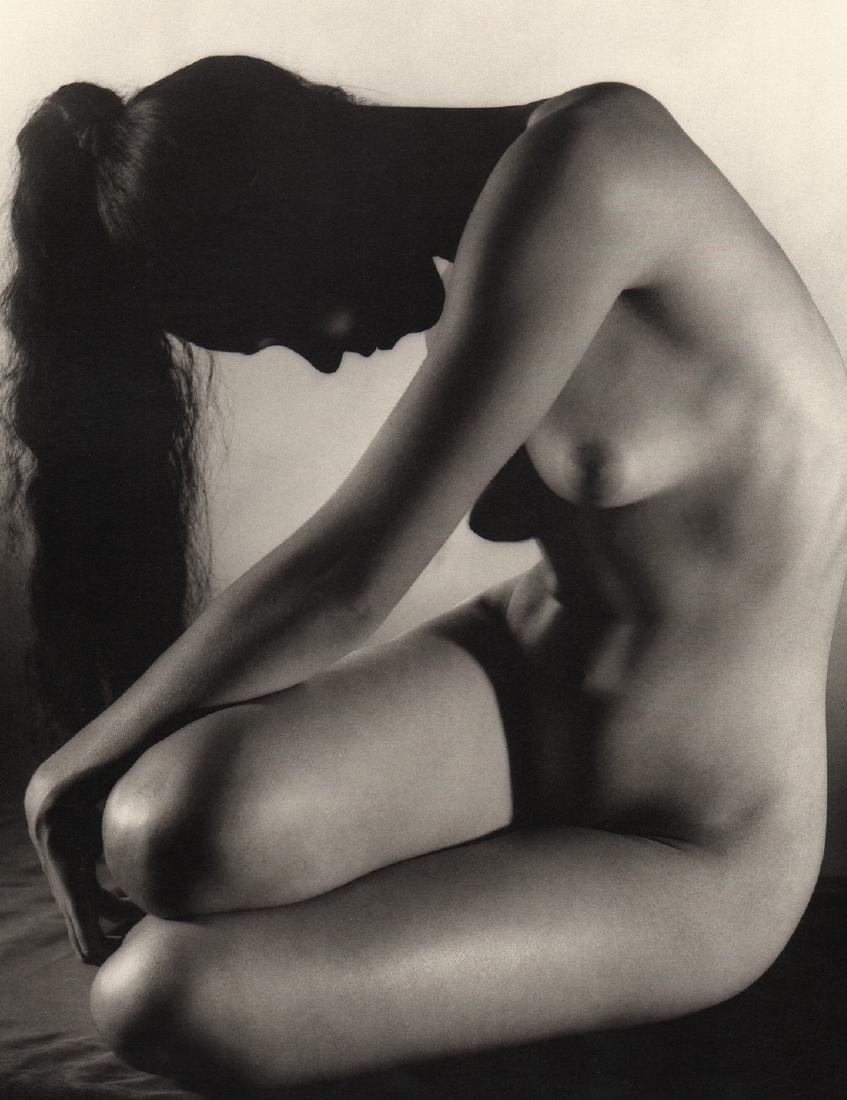RUTH BERNHARD - Dancer in Repose,1951: Artist: RUTH BERNHARD Print Title: Dancer in Repose,1951 Medium: Duotone Photoengraving Printed in USA in 1986 Image Size approx: 9 x 7” Ruth Bernhard (1905 – 2006), was a legendary San Francisco 