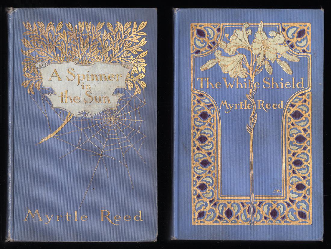 Two 1st editions by Myrtle Reed: The White Shield published (1912) and A Spinner in the Sun (1906). Both books published by G. P. Putnam’s Sons/The Knickerbocker Press; both books first editions. Both books top edge gilt. The White