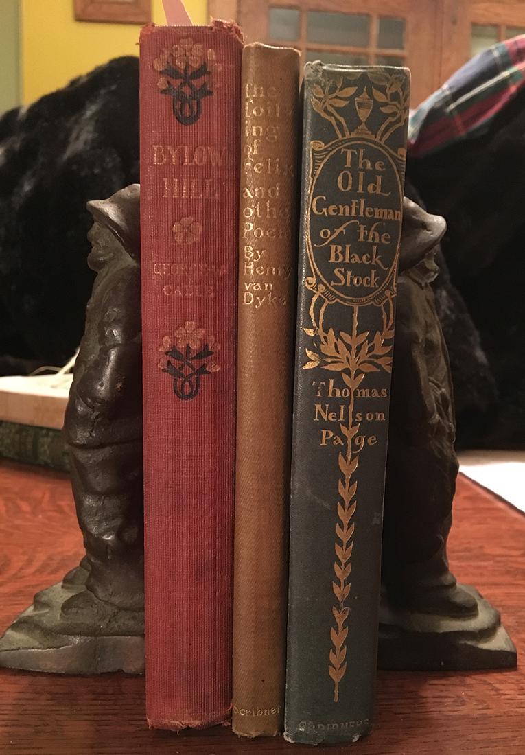 3 nice 1st ed. w/Marg. Armstrong covers: Three turn-of-the-century first editions with covers designed by noted cover designer Margaret Armstrong. All books top edge gilt. (1) The Old Gentleman of the Black Stock by Thomas Nelson Page. Publi