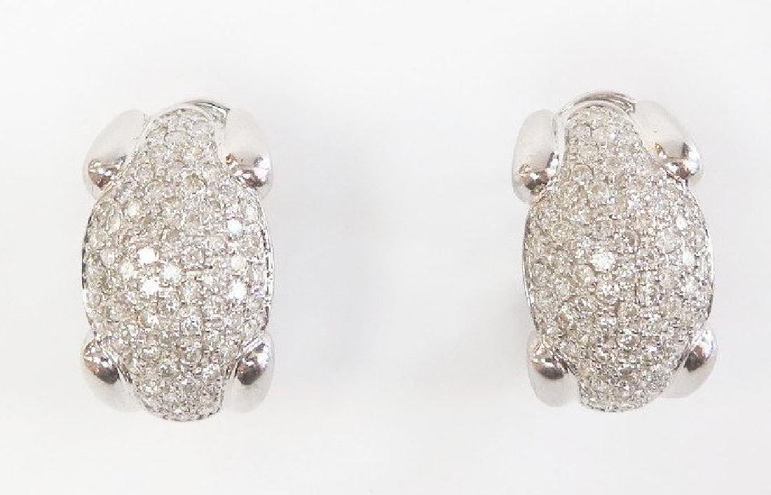 Sparkling Vintage Diamond Cluster Earrings / 14k White (1 of 6)