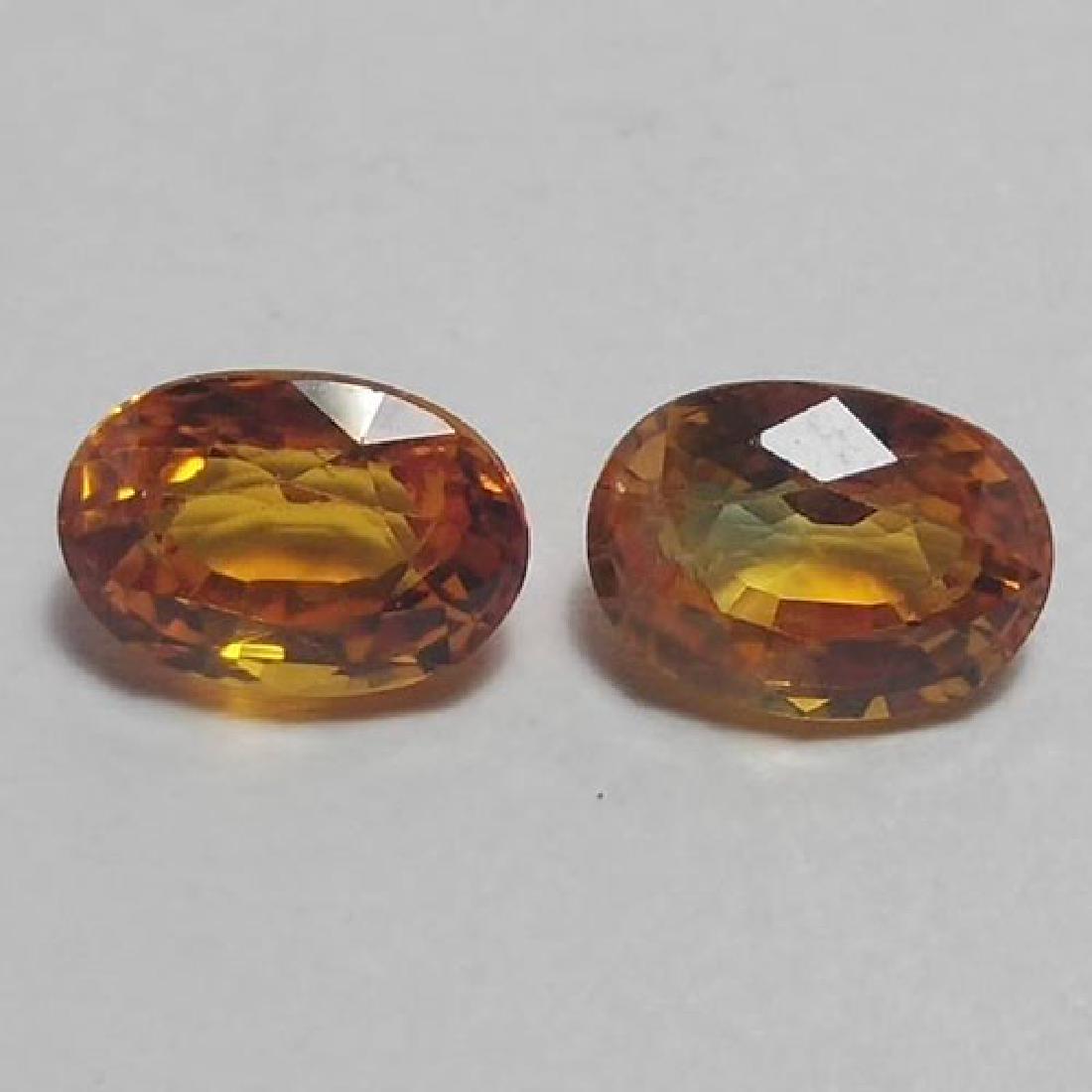 2 PCS 2.55 CTS NATURAL ORANGE SAPPHIRE OVAL SHAPE (1 of 4)