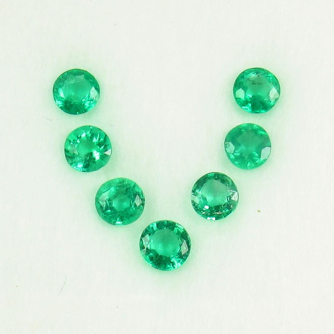 1.12 Ct Natural 7 Zambian Emerald Round Necklace Set (1 of 3)