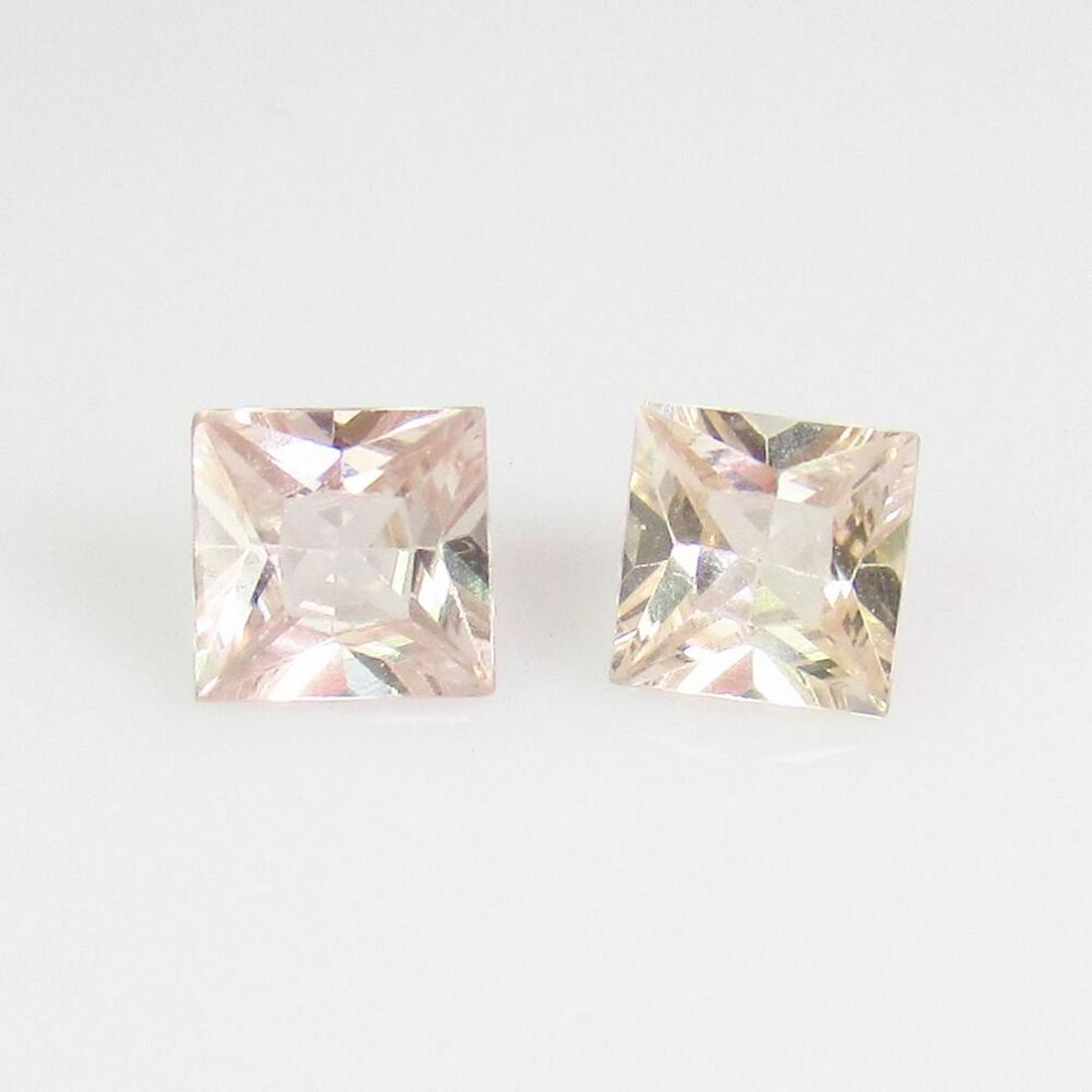 1.12 Ct Natural Ceylon Yellow Sapphire Square Pair (1 of 2)