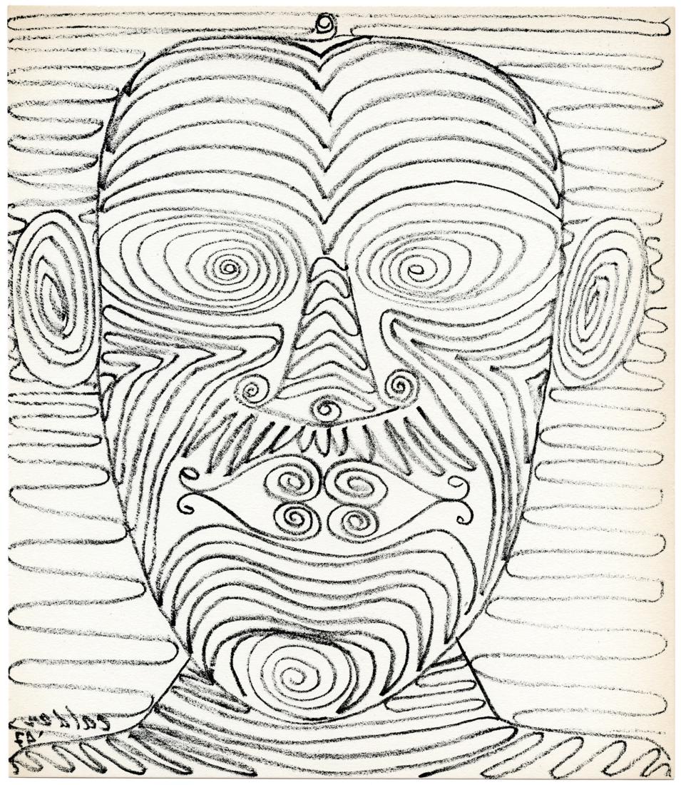 Alexander Calder original lithograph, 1947: Medium: original lithograph. Printed in Paris by Mourlot and published by Pierre à Feu and Maeght Editeur for the Marcel Duchamp / André Breton project Surréalisme en 1947. Issued in a limited edit