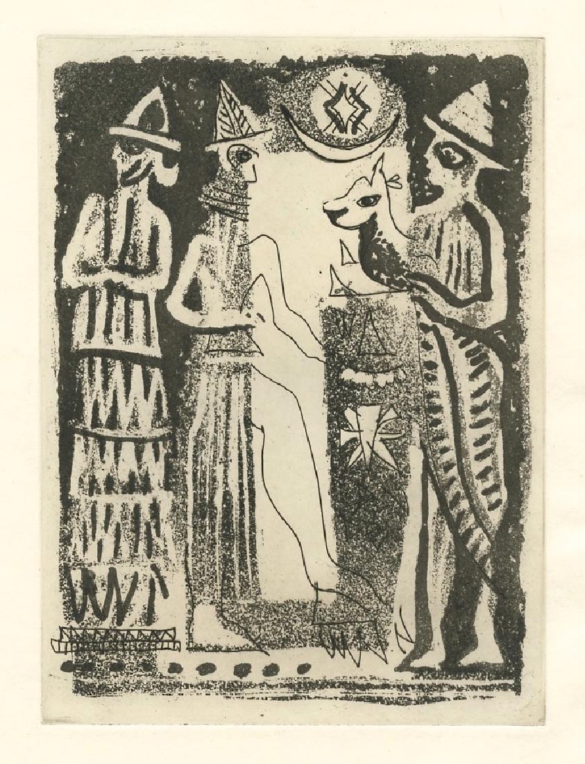 John Piper original aquatint "Figures from a Seal": Medium: original etching and aquatint. Published in 1955 by Curt Valentin. A good impression on wove paper, the plate measures 8 1/4 x 6 1/8 inches (212 x 156 mm). Not signed. Reserve: $120.00 Shippin